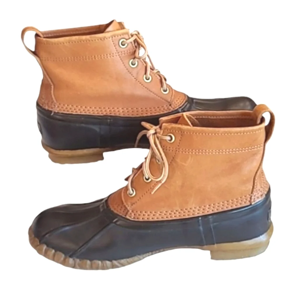 Cabela's Duck Boots Waterproof Lace Up Rain / Snow Ankle Booties Steel Shank 8